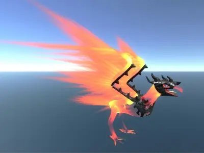Fire Bird Phoenix Low-poly 3D model