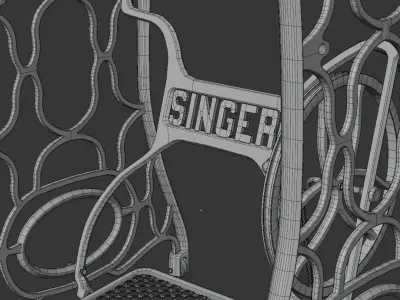 Vintage Table - Singer Sewing Machine Stand 3D model