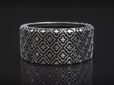 Byzantine Antique Ornate Vintage Right Hand Ring 3D print model