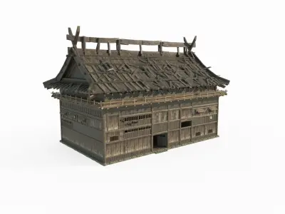 Ancient East Asian Architecture Large Houses 3D model