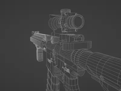 M4 with Attachments 3D model