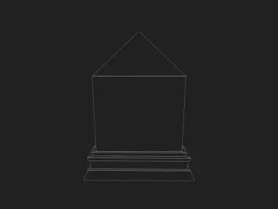 Gravestone Low-poly 3D model 3