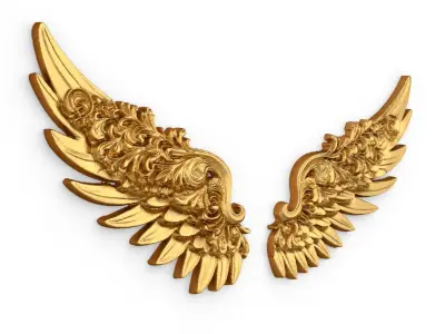 Wings Printable carved decor 12 3D model