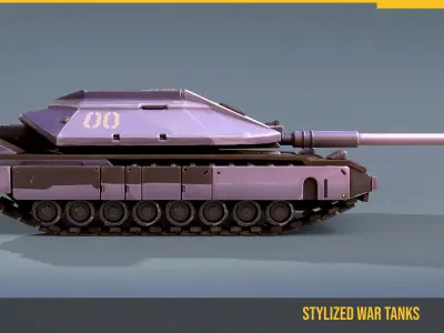 Stylized Tank MerkavaMk4 Low-poly 3D model