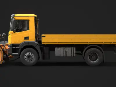 Used Winter Service Truck with Snow Plow 3D model