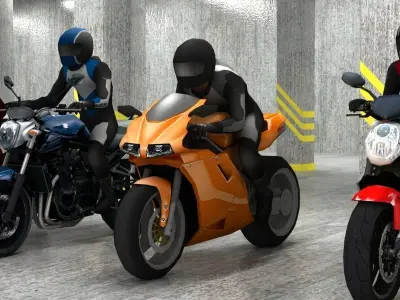 5 low poly bikes Low-poly 3D model
