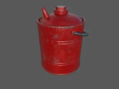 Vintage Gas Can Low-poly 3D model