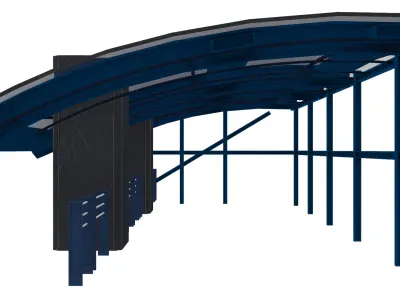 Industrial Shed Low-poly 3D model