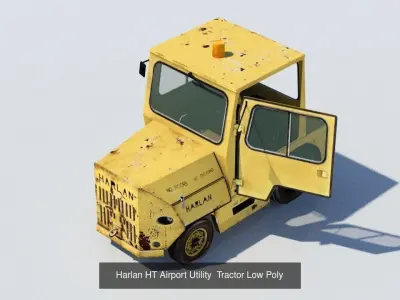 US Airport 4 Small Tractor GSE vehicles Pack Low Poly blank