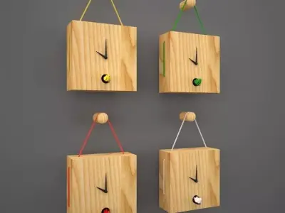 Toiture wall clock  3D model