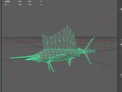 Sailfish Low-poly 3D model
