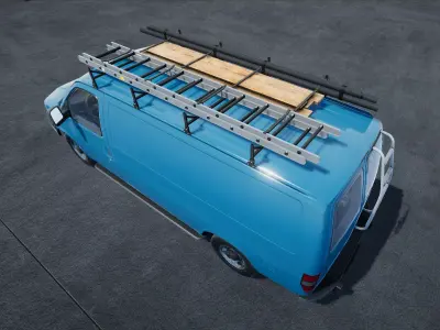 Modern generic utility van unity asset Low-poly 3D model