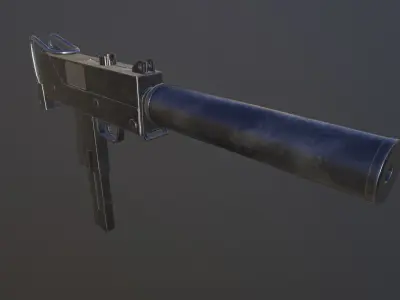 MAC-10 game ready model gun Low-poly 3D model