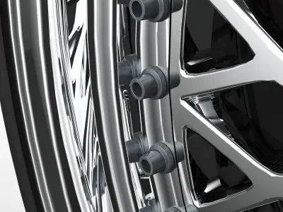 Avant Garde M220 wheel with tire 3D model