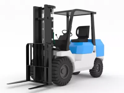 Forklift truck Low-poly 3D model V2