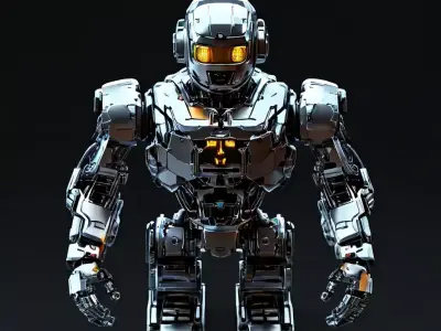 SciFi Heavy Combat Robot Mech Low-poly 3D model
