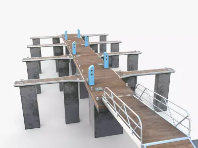 Pontoon dock V1 3D model