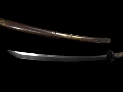 Samurai Katana V2 Low-poly 3D model