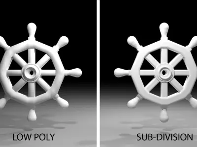 Ship Wheel 3 3D model