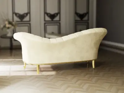 Furniture Sofa Chaise Lounge Low-poly 3D model