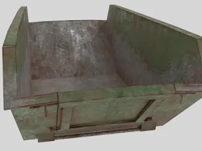 Low poly Skip PBR dump truck Low-poly 3D model