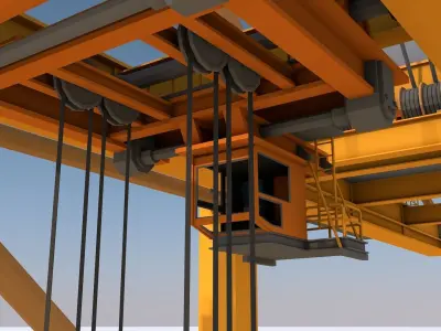 Port Container Crane Low-poly 3D model