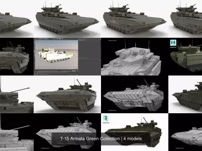 T-15 Armata Green Collection 3D Model Pack