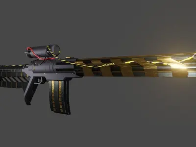 Gun Sci-Fi Plasma ShotgunRifle Low-poly 3D model