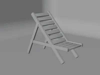 Wooden Lounge Chair Low-poly 3D model purchase