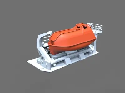 Lifeboat type A with davit for Seabex One 3D print model