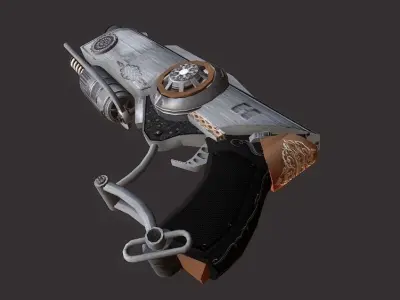 Space-Steampunk-Fantasy Handgun Low-poly 3D model