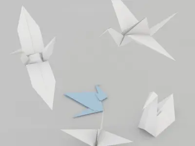 Origami Birds 3D model purchase