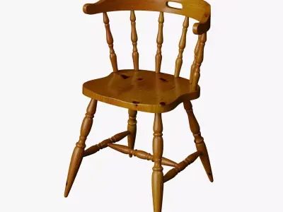 Antique Chair Low-poly 3D model