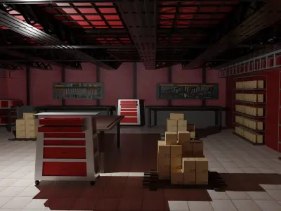 Workshop  Low-poly 3D model