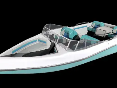 Motorboat Low-poly 3D model