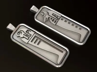 Anubis and Horus Egyptian GodS Pendant 3D print model