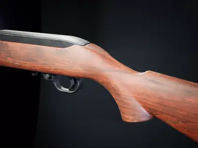 PBR - Ruger 10 22 Carbine Rifle - Game-Ready 3D Asset Low-poly 3D model