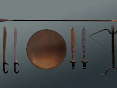 Ancient Greek Weapons Pack Low-poly 3D model