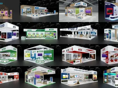 Exhibition booth mega collection vray and corona  3D Model Pack
