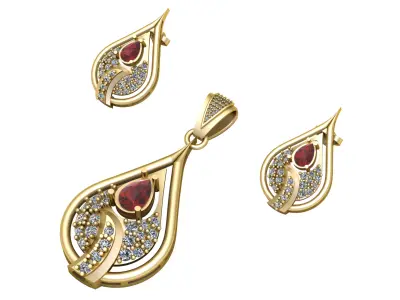 INDIAN ANTIQUE STYLE LOCKET SET 3D PRINTABLE MODEL 3D print model