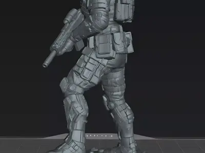 Desert Phantom Operator Modern Tactical Soldier STL Model  3D print model