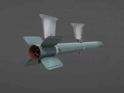 US Rocket HVAR Low-poly 3D model