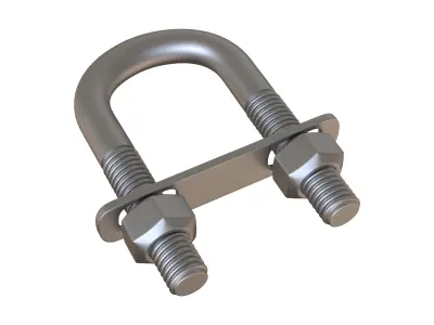 U-Bolts 3D Model steel shackle 3D model