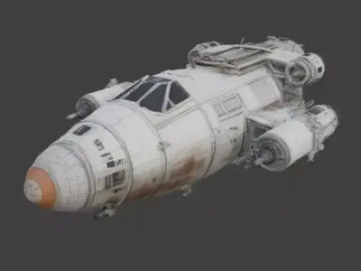 Realistic Sci-Fi Heavy Cargo Shuttle 3D  Low-poly 3D model