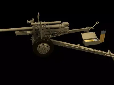 105mm artillery gun 3D model