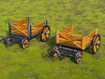Cart Stylized Low-Poly Low-poly 3D model
