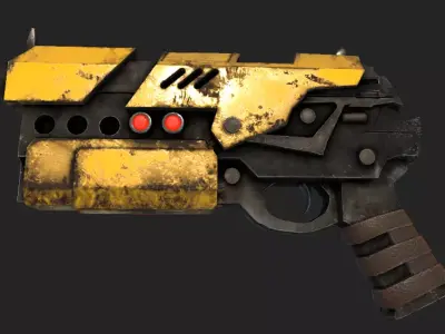 Scifi weapon pistol GUN Pack 3 SKINS with BPR 4K TEXTURES Low-poly 3D model