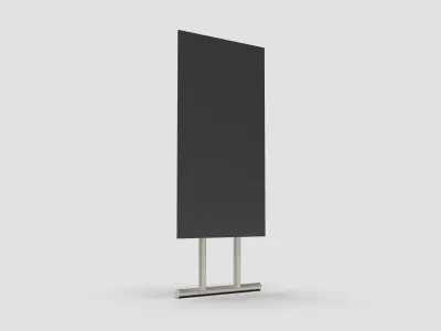 Style advertisement close to a urban street in city 3D model 3