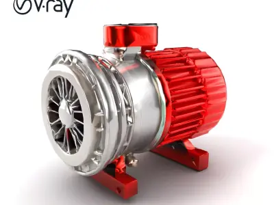 Pneumatic Compressor Module with Radial Blower Design model pack Low-poly 3D model