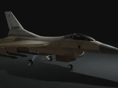 Low Poly F-16 Fighter Jet Low-poly 3D model